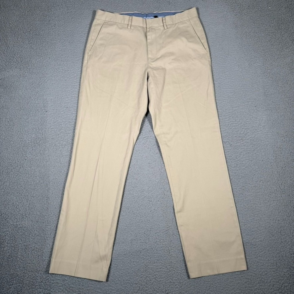 J Crew Pants Mens 33x32 Brown Bowery Straight Fit Chino 100% Cotton Preppy
